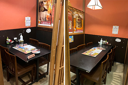 半個室 4名席／6名席